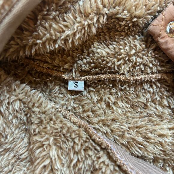 VIISHOW Women's Small Brown Sherpa Quilted Pullover Fleece Sweater - Picture 4 of 7